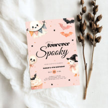 Meisjes Roze Halloween Fourever Spooky 4e Verjaard