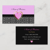 Meisjes roze hart met tonerachtige Giraffe afdrukk Visitekaartje (Voorkant / Achterkant)