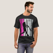 Meisjes roze honkbal 18e verjaardag op een zachte t-shirt (Voorkant volledig)