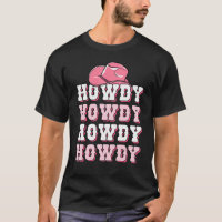 Meisjes Roze Howdy Western T-shirt Cowboyhoed Zuid