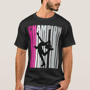 Meisjes roze ijsschaatsen prooi t-shirt