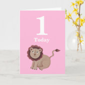 Meisjes Roze Ist Birthday Oerwoud Kaart (Gele Bloem)