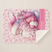 Meisjes Roze Kerstman Naam Deken Vakantie Pinkmas (Voorkant (horizontaal))