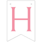 Meisje's Roze Konijn Gelukkige 1e Verjaardag Vlaggetjes (Tweede vlag)