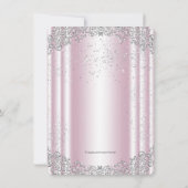 Meisjes Roze Kruis Foto Eerste Communie Kaart (Achterkant)