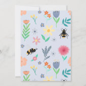 Meisjes Roze Lente Bloemen Bijen Kinderen Verjaard Kaart (Achterkant)