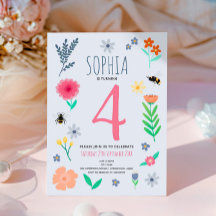 Meisjes Roze Lente Bloemen Bijen Kinderen Verjaard