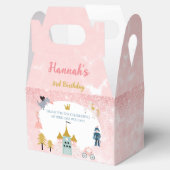 Meisjes roze magische prinses kasteel verjaardag bedankdoosjes (Geopend)
