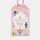 Meisjes Roze Magische Prinses Verjaardag Dank u Cadeaulabel (Voorkant)