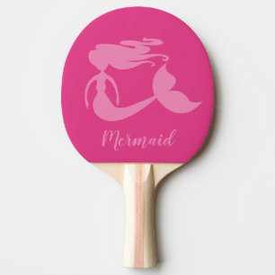 Meisjes roze mermaïde tafeltennis pongpeddel tafeltennisbatje
