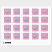 Meisjes roze Modern 3d Monogram Vierkante Sticker (Vel)