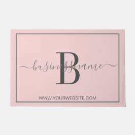 Meisjes Roze Monogram Aangepaste zakelijke Logo Deurmat