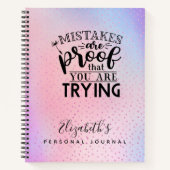 Meisjes roze Monogram Aanmoediging Aanmoediging Aa Notitieboek (Voorkant)