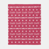 Meisjes roze monogram patroonsterren fleece deken (Voorkant)