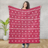 Meisjes roze monogram patroonsterren fleece deken