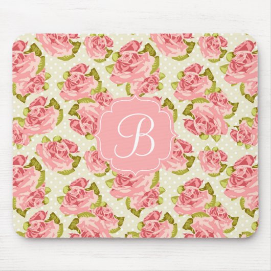 Meisjes  Roze Monogrammed Muismat (Voorkant)