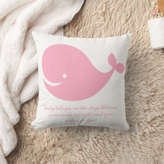 Meisjes roze Ocean Theme Whale Pillow Kussen (Deken)