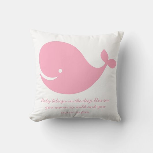 Meisjes roze Ocean Theme Whale Pillow Kussen (Voorkant)