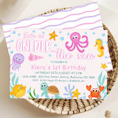 Meisjes Roze Onder Zee Oneder het Zee 1e verjaarda Kaart