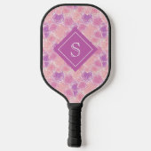 Meisjes  roze paarse bloemen Aangepast Pickleball Paddle (Achterkant)