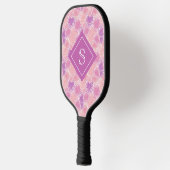 Meisjes  roze paarse bloemen Aangepast Pickleball Paddle (Links)