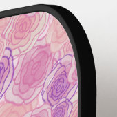 Meisjes  roze paarse bloemen Aangepast Pickleball Paddle (Links Detail)