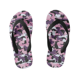 Meisjes Roze Paarse Dog en Boene Camo Teenslippers