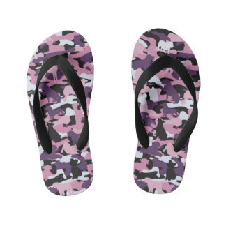 Meisjes Roze Paarse Dog en Boene Camo Teenslippers