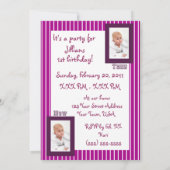 Meisjes roze Paarse sport Birthday party uitnodigi Kaart (Achterkant)