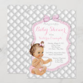 Meisjes Roze Parel Baby shower Kaart (Voorkant / Achterkant)