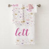 Meisjes Roze Persoonlijke Prinses Handdoek Set (Insitu)