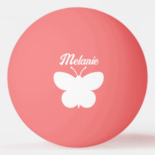 Meisjes roze pingpongballen met vlindervlieger log