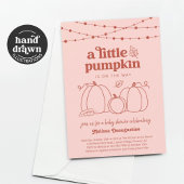 Meisjes Roze Pompoen Baby shower Invitation Kaart