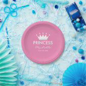 Meisjes roze prinses kroonmeisjes baby shower bord (Feest)