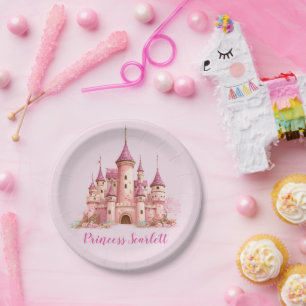 Meisjes Roze Prinses Persoonlijke Papieren Bord