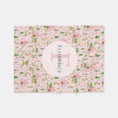 Meisjes Roze Prinses Sprookje Verhaal Kinder Monog Fleece Deken (Voorkant (Horizontaal))