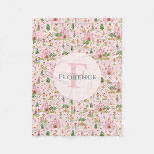 Meisjes Roze Prinses Sprookje Verhaal Kinder Monog Fleece Deken