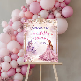 Meisjes Roze Prinses Verjaardag Welkom Poster