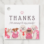 Meisjes Roze Puppy Pawty verjaardag Bedankjes Labels (Voorkant)