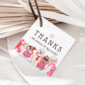 Meisjes Roze Puppy Pawty verjaardag Bedankjes Labels