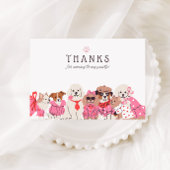 Meisjes Roze Puppy Pawty verjaardag Bedankkaart