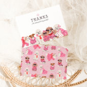Meisjes Roze Puppy Pawty verjaardag Bedankkaart