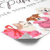Meisjes Roze Puppy Verjaardag Adopteer een Puppy T Poster (Hoek)