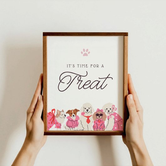 Meisjes Roze Puppy Verjaardag Favorieten & Treats  Poster