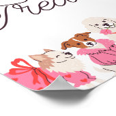 Meisjes Roze Puppy Verjaardag Favorieten & Treats  Poster (Hoek)