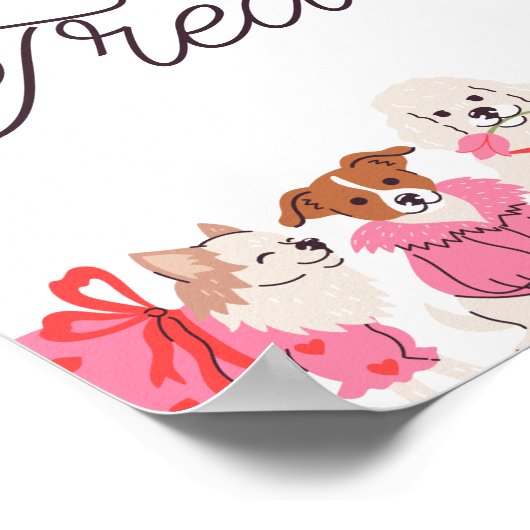 Meisjes Roze Puppy Verjaardag Favorieten & Treats  Poster (Hoek)