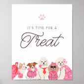 Meisjes Roze Puppy Verjaardag Favorieten & Treats  Poster (Voorkant)