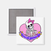 Meisjes roze schedel gingen dood magneet (Voorkant / Achterkant)