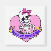 Meisjes roze schedel gingen dood magneet (Voorkant)