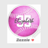 Meisjes roze softball Aangepaste vinylSticker Sticker (Vel)